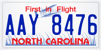 NC license plate AAY8476