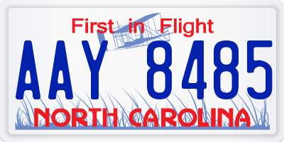 NC license plate AAY8485