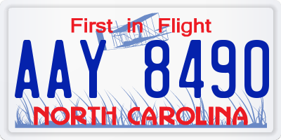 NC license plate AAY8490