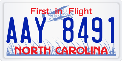 NC license plate AAY8491