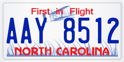 NC license plate AAY8512