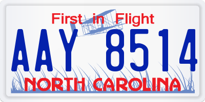 NC license plate AAY8514