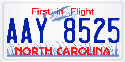 NC license plate AAY8525