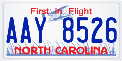 NC license plate AAY8526