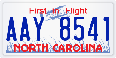 NC license plate AAY8541