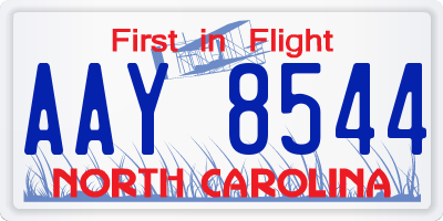 NC license plate AAY8544