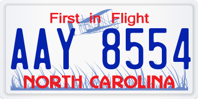 NC license plate AAY8554