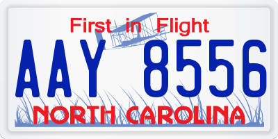 NC license plate AAY8556