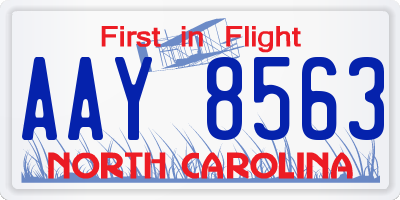 NC license plate AAY8563