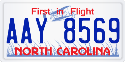 NC license plate AAY8569