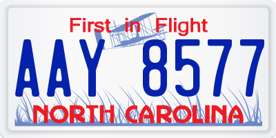 NC license plate AAY8577
