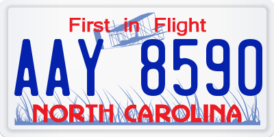 NC license plate AAY8590