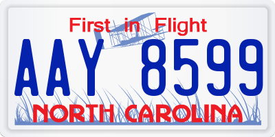 NC license plate AAY8599