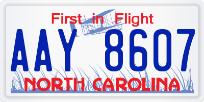 NC license plate AAY8607