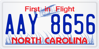 NC license plate AAY8656