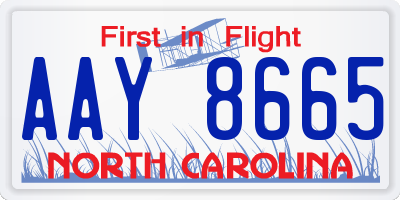 NC license plate AAY8665