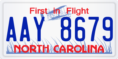 NC license plate AAY8679