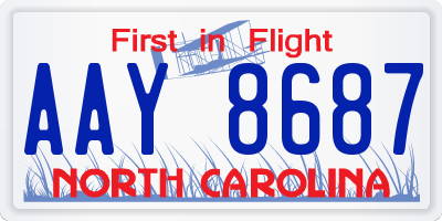 NC license plate AAY8687