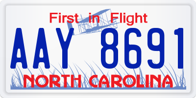NC license plate AAY8691
