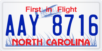 NC license plate AAY8716