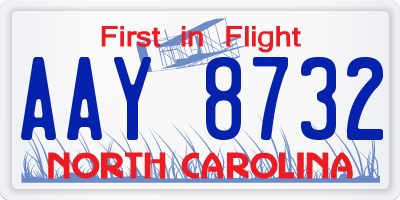 NC license plate AAY8732