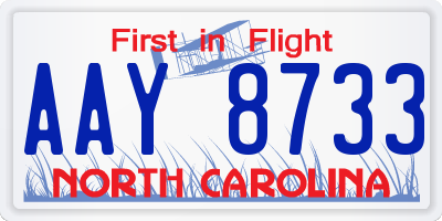NC license plate AAY8733