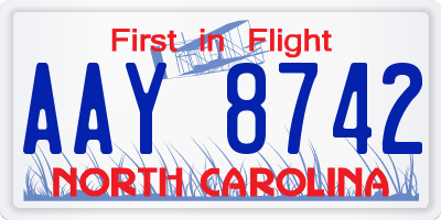 NC license plate AAY8742