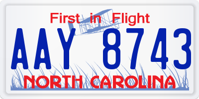 NC license plate AAY8743