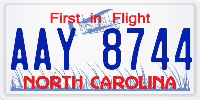 NC license plate AAY8744