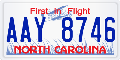 NC license plate AAY8746