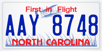 NC license plate AAY8748