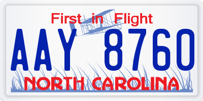NC license plate AAY8760