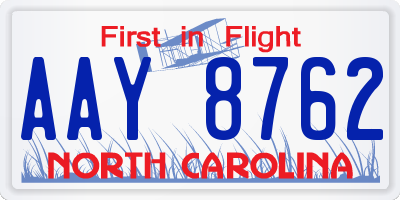 NC license plate AAY8762