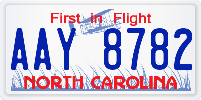 NC license plate AAY8782
