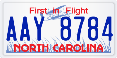 NC license plate AAY8784