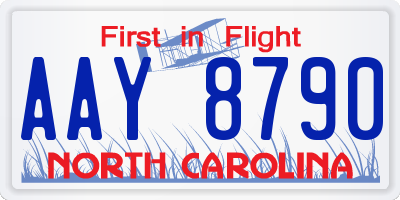 NC license plate AAY8790