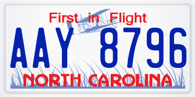 NC license plate AAY8796