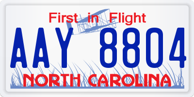 NC license plate AAY8804