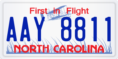 NC license plate AAY8811