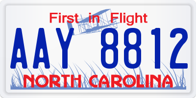 NC license plate AAY8812