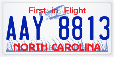 NC license plate AAY8813