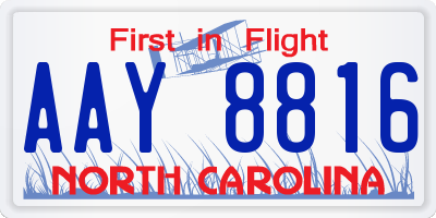 NC license plate AAY8816