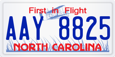 NC license plate AAY8825