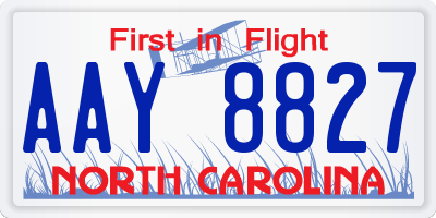 NC license plate AAY8827