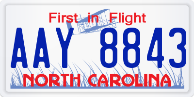 NC license plate AAY8843