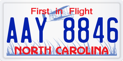NC license plate AAY8846