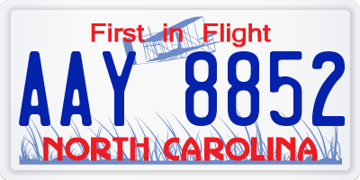 NC license plate AAY8852