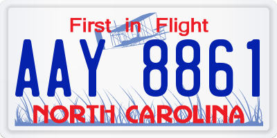 NC license plate AAY8861
