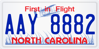NC license plate AAY8882