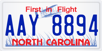 NC license plate AAY8894